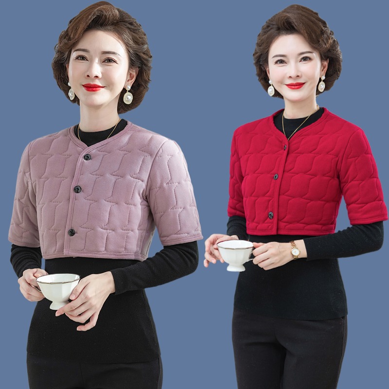 中老年妈妈装夹棉背心睡觉防寒护肩女秋冬季保暖护肩膀颈椎小坎肩