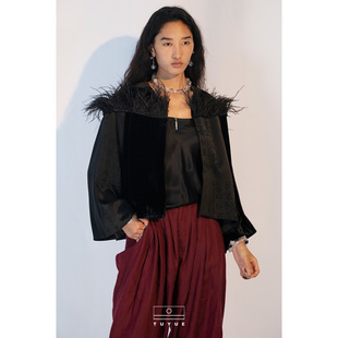 真丝丝绒×醋酸缎面 可持续时尚 气质外套 东方美学 TUYUE涂月