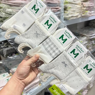 5双绵花王国春夏款中腰中筒棉袜女款学生袜点纱卡通网眼薄款袜子