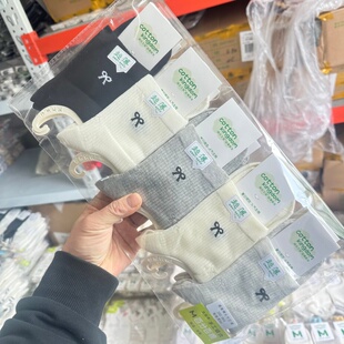 5双装夏季绵花王国袜子女生中筒空调袜薄款网眼透气百搭新款袜子