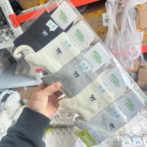 棉花王国袜子女生中筒空调袜薄袜