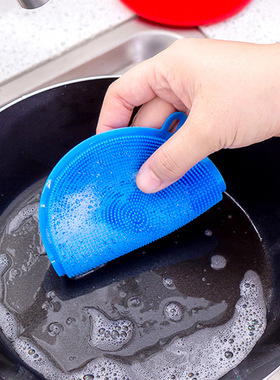 抖音同款洗锅刷去污硅胶厨房洗碗刷多功能瓜果蔬菜圆形硅胶洗碗布