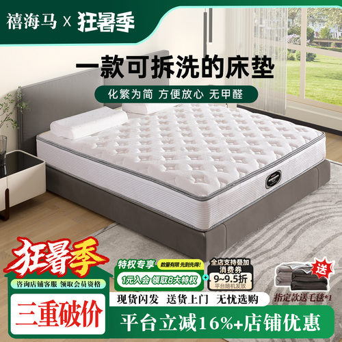 静音精钢弹簧椰棕垫软硬厚床垫