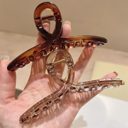 发夹PC韩版简约茶色大抓夹