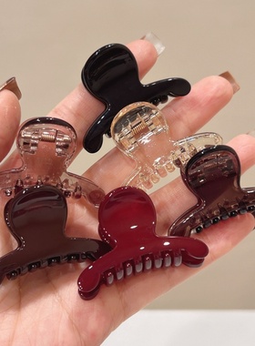 高级感时尚简约百搭光泽感小抓夹韩版法式优雅气质黑色茶色刘海夹