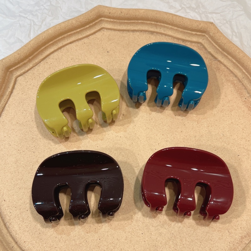 韩版时尚莫兰迪色系亚克力抓夹