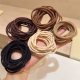 韩版 弹力发圈纯色奶茶色系列头绳黑色米色发绳百搭皮筋 简约基础款