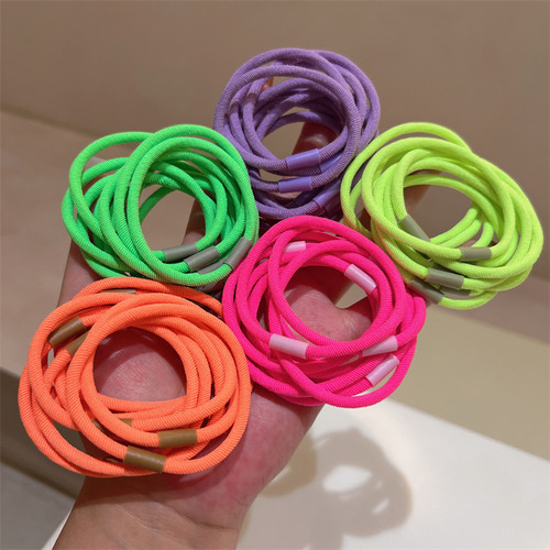 发绳少女风荧光色头绳多条装