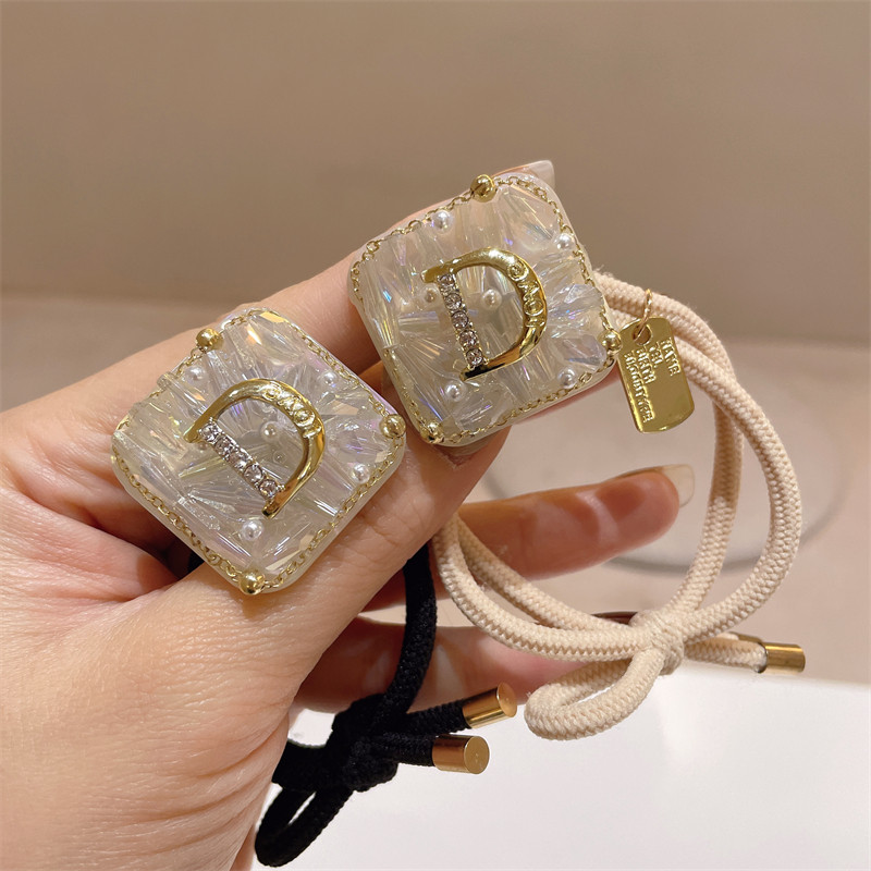 韩国东大门2025新款重工水钻高级感发圈水晶珍珠D字扎发弹力发绳,饰品/流行首饰/时尚饰品新,发饰,淘宝优惠券,粉丝福利购,淘宝优惠卷