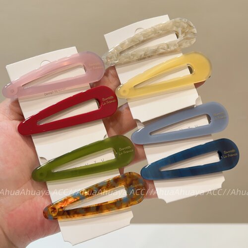 简约时尚俏皮彩色醋酸金标发夹