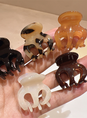 光泽感醋酸高级抓夹时尚简约高马尾抓夹韩版网红白色咖色黑色发夹