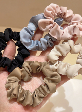 简约基础款纯色小肠圈发绳头绳法式气质布艺黑色粉色蓝色扎发皮筋