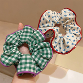 甜美布艺碎花踩线包边大肠圈发绳日系可爱少女学院风韩版 头绳皮筋