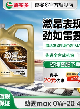 嘉实多机油全合成极护0W20 4L 劲霆Max VW508 汽车机油官方旗舰店