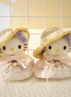 Hellokitty春季美少女裙子新款牛仔裙红格小蒂裙挂件游戏女凯蒂猫