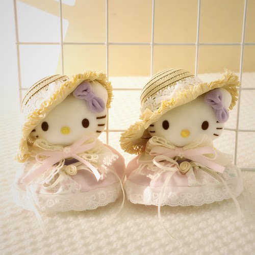 Hellokitty春季美少女裙子新款牛仔裙红格小蒂裙挂件游戏女凯蒂猫