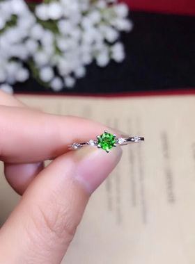 925银透辉石镀白金漂亮戒指