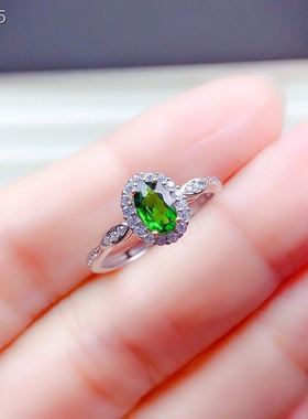 轻奢精工百搭天然透辉石戒指