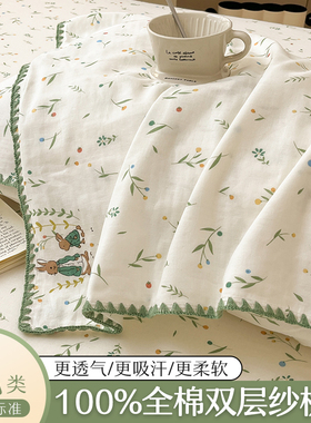 A类纯棉双层纱枕套一对装48x74夏季成人枕头套单个全棉枕芯内胆套