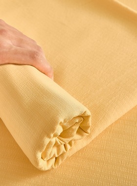 超软糯双层纱床单靓黄色2026新款四季通用宿舍单人炕单被单三件套