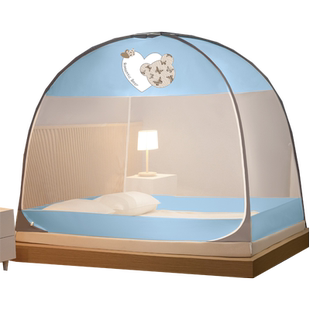 2025新款蚊帐家用卧室免安装蒙古包儿童床可折叠纹账2023新款夏季