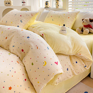 牛奶绒被套单件秋冬季加绒150x200x230珊瑚绒被单法兰绒单人被罩3