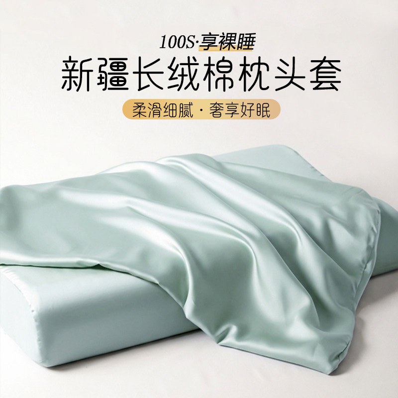 100S全棉乳胶枕套一对装图片