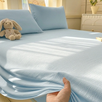 Double-layer gauze bed sheet, single piece, Class a, mother and baby grade, student dormitory, single non-all-cotton pure cotton quilt, single pillowcase, three-piece set thumbnail 3