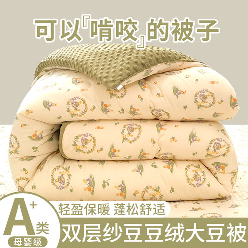 【一触即暖up】双层纱豆豆绒被子