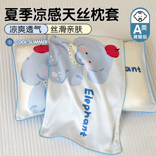 夏季莱赛尔天丝儿童枕套30x50
