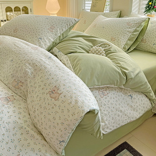 2025新款 a类水洗棉床上四件套学生宿舍非纯棉全棉床单被套三件套3