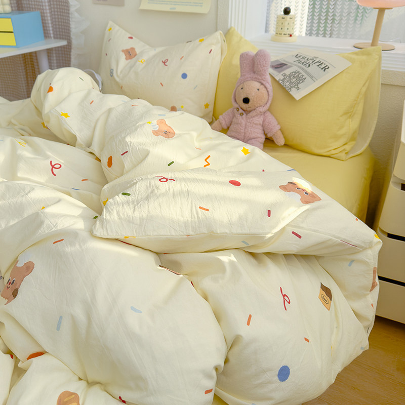 床上四件套2025新款床单被套非全棉纯棉巨好看儿童宿舍床品三件套,床上用品,床品套件/四件套/多件套,淘宝优惠券,粉丝福利购,淘宝优惠卷