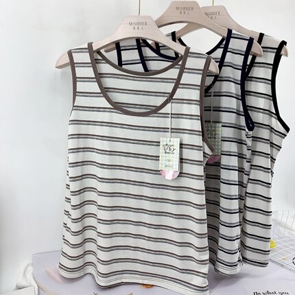 包邮秘姝儿女士加肥加大码时尚宽肩背心夏季宽松罗纹打底外穿无袖