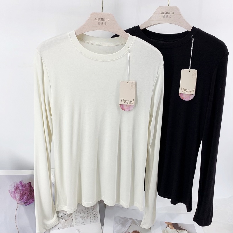 天丝莱尔长袖T恤女莫代尔打底衫