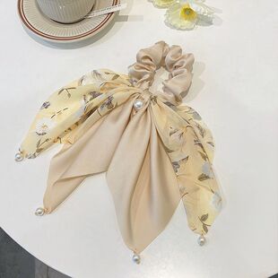 气质碎花飘带头绳蝴蝶结发圈头饰超仙夏季高级感扎马尾发带头饰女