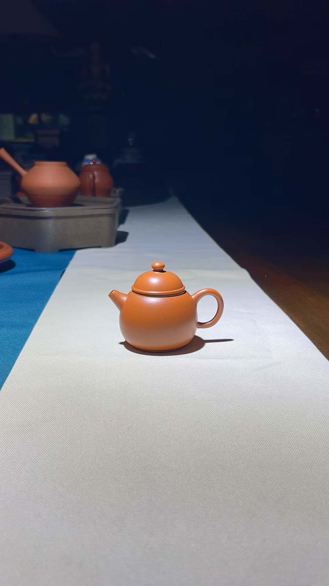 蔡煜坚巨轮壶 全手工胞胎潮州手拉壶鸡蛋黄朱泥茶壶60毫升