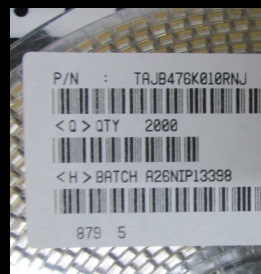 3528钽电容 TAJB476K010RNJ 3528 10V 47UF 1盘2000个 1盘688元