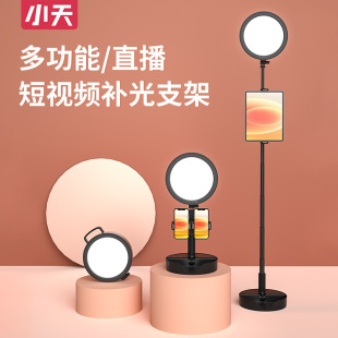 便携补光灯专业主播用外拍落地面光灯直播摄影桌面补光灯支架