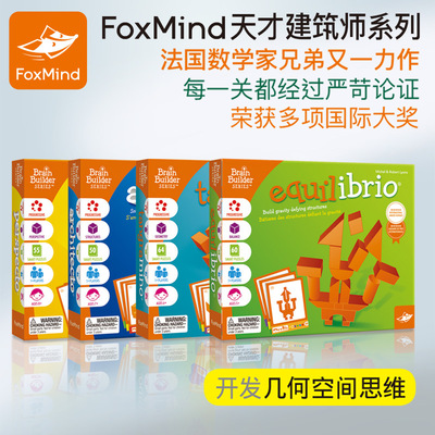 FoxMind建筑大师平衡拼接空间儿童益智玩具逻辑思维闯关亲子桌游