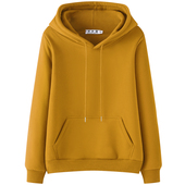 纯色连帽加厚大码 2025新款 正肩卫衣女加绒秋冬季 宽松显瘦春秋外套