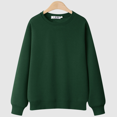 班米曼圆领卫衣女加绒无帽