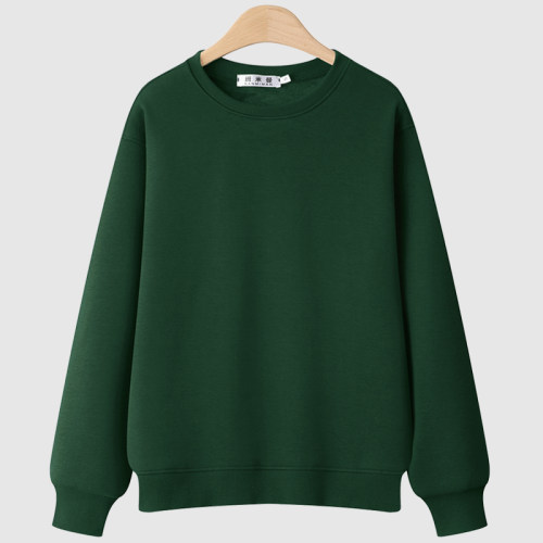 班米曼圆领卫衣女加绒无帽