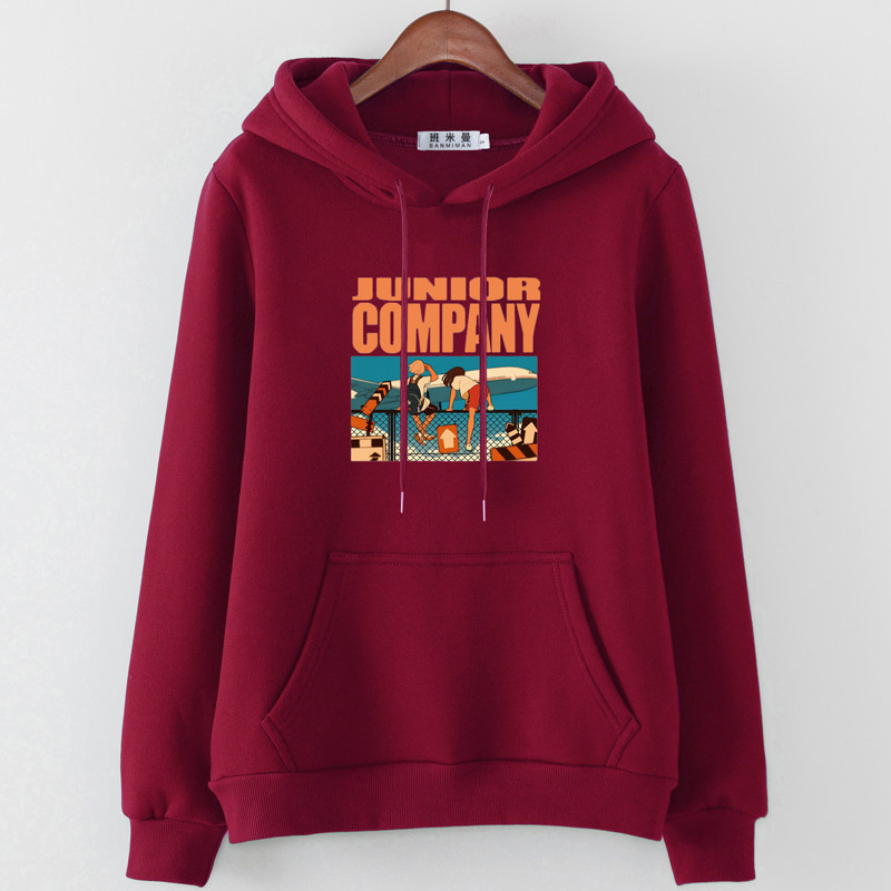 正肩秋冬卫衣女2025新款爆款高中生酒红显瘦连帽加绒大码春秋外套