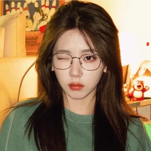 超轻纯钛眼镜架素颜多边形方框显脸小复古枪色出片神器男女同款