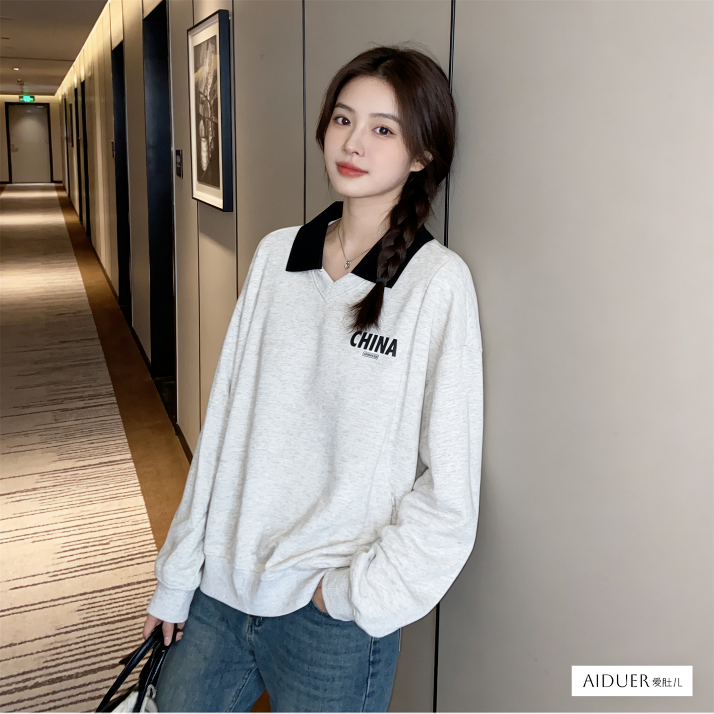 大码胖mm女装春季哺乳期上衣服春装外出辣妈穿搭母乳时尚外穿卫衣