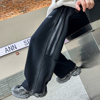 男童裤子春秋款2025新款儿童装春季运动卫裤直筒阔腿大童男孩春装