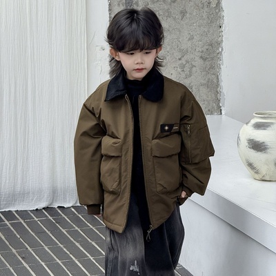 又酷又飒的男童外套棉服2025新款