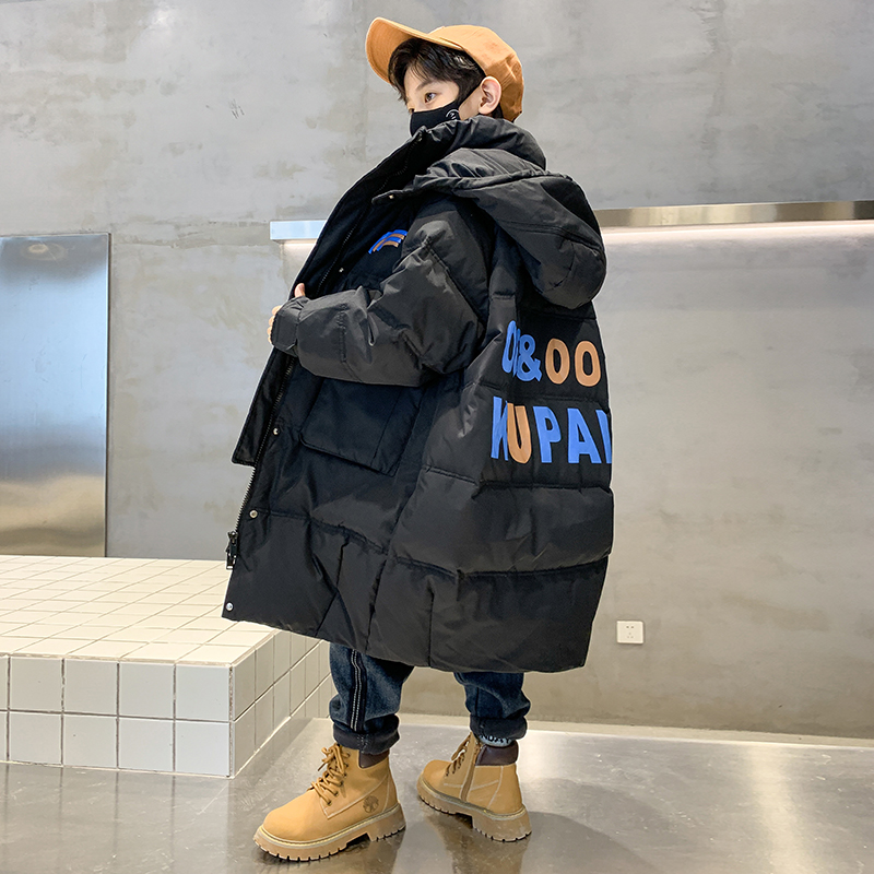 男童羽绒服中长款冬季2025新款儿童冬装加厚外套中大童男孩韩版潮