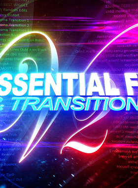 46个热门一键式音乐视频剪辑失真抖动抠像特效文字转场AE预设包