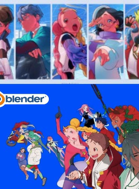 Blender教程建模渲染迷人可爱的角色学习二次元动漫三渲二全流程